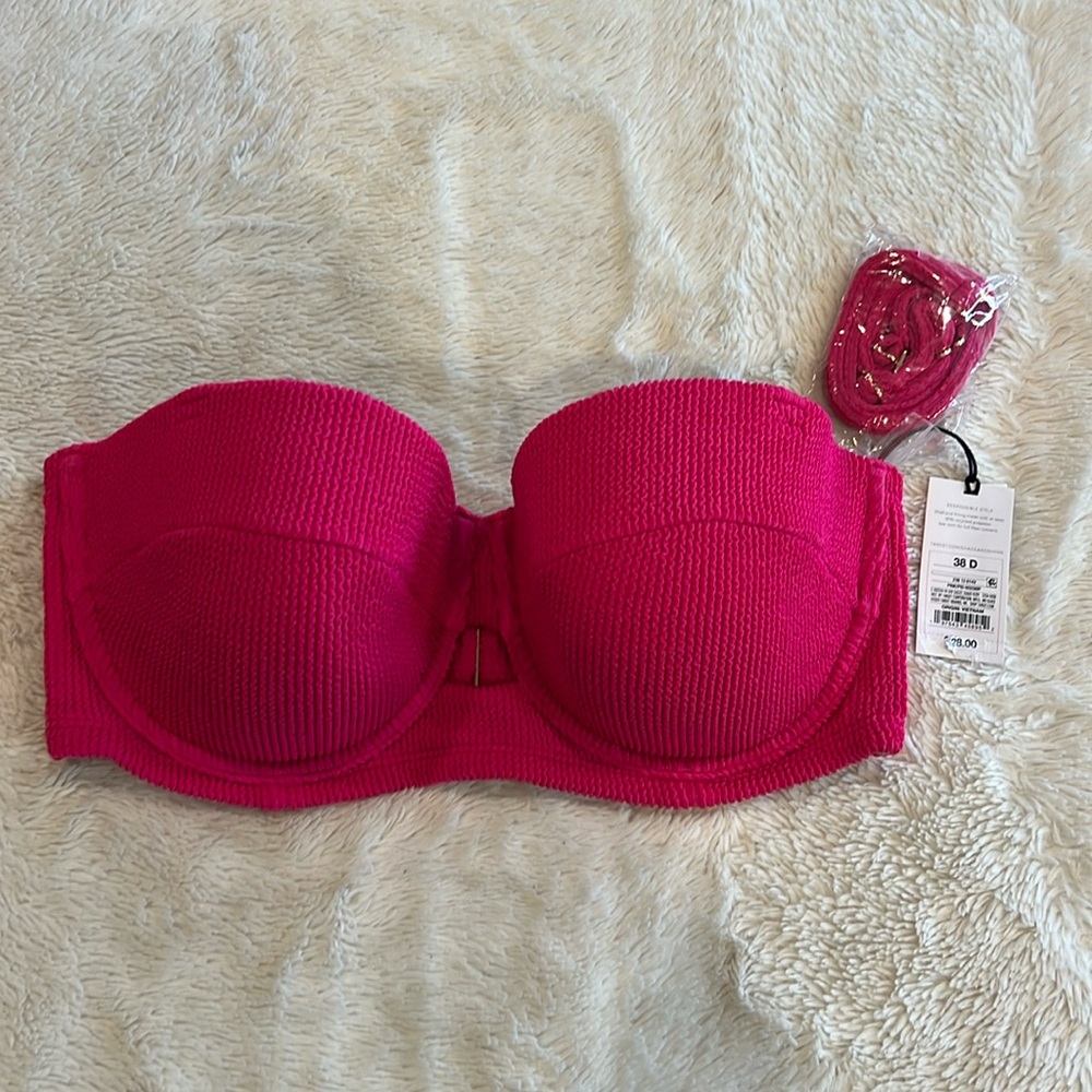 Shade & Shore Bikini Top 38D Neon Pink
